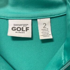 Zenergy Golf by Chico's Polo in Teal w/dk navy and white accents